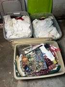 3 totes of linens