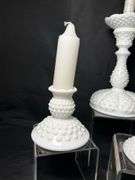 Milk glass candlestick holders