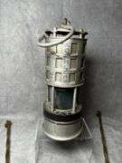 Koehler lantern and vintage brass kitchen utensils
