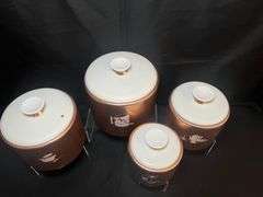 Vintage copper toned canister set