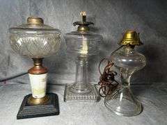 3 kerosene/electric lamp bases