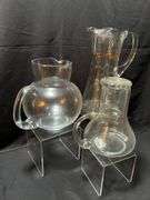 3 crystal glass pitchers