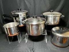 Vintage stainless Revere Ware pots