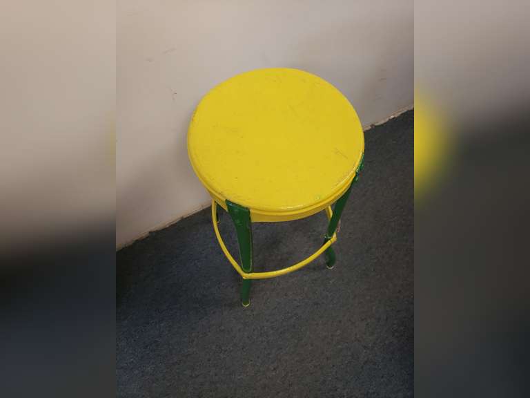 Metal painted stool, 24" tall