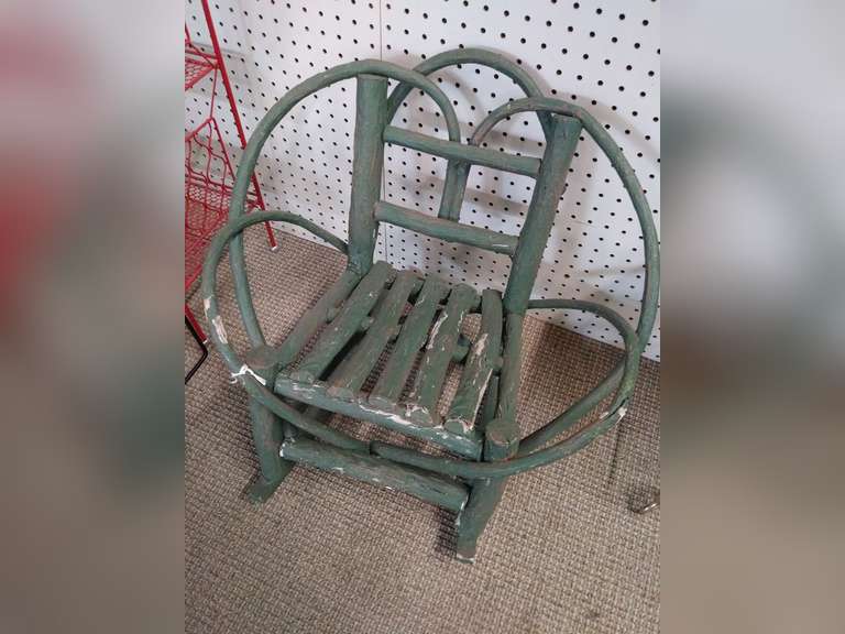 Green child's folk art rocker - Northern Kentucky Auction, LLC