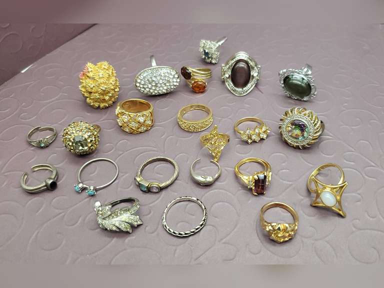 Assorted Rings and Toe Rings - 1 Marked Sterling and 1 Marked 18K HGE ...
