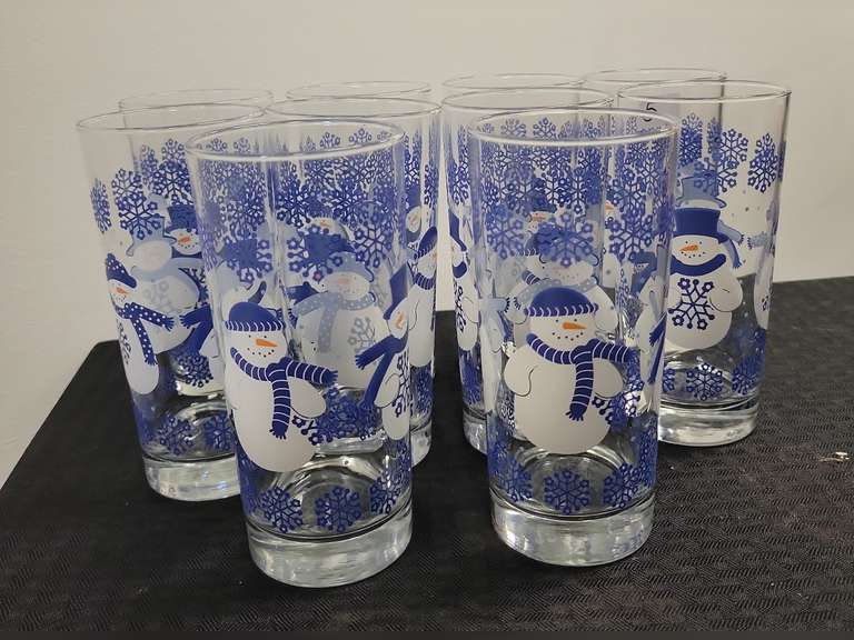 10 Snowman Drinking Glasses