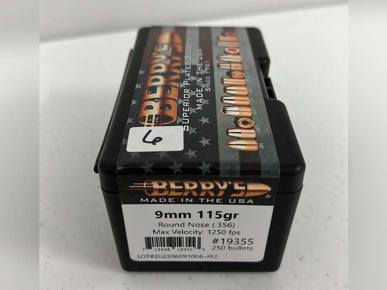 9mm 115gr round nose (.356) max velocity (unopened, factory sealed ...