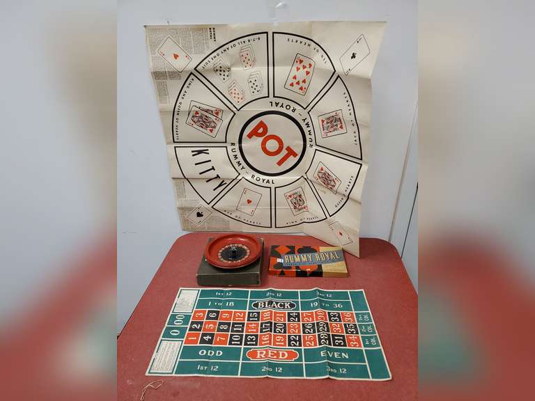Royal Rummy Mat 1937 Rummy Royal Game Sheet and vintage 8