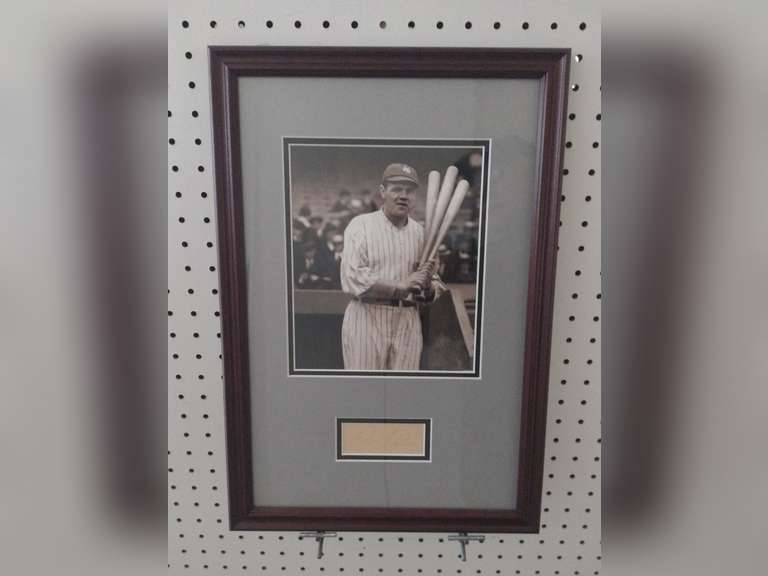 Babe Ruth Autograph, Photo, Framed Approximately 13