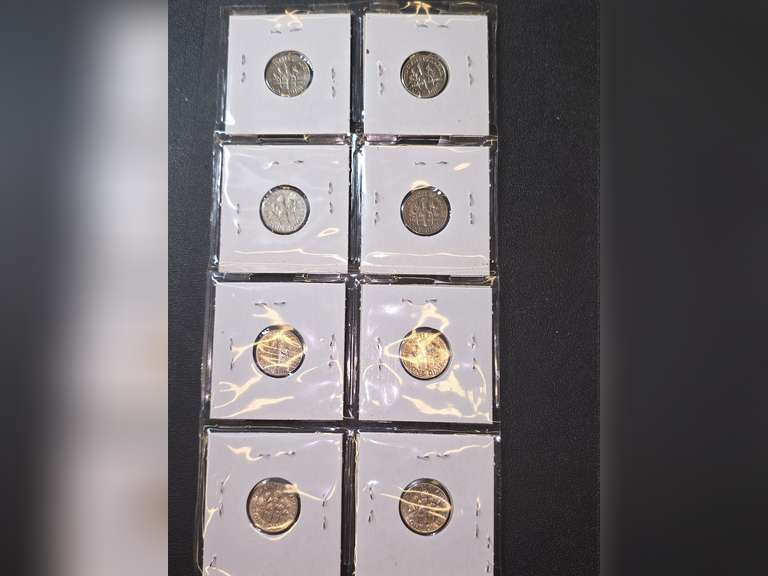 1970s Dimes, 1992 & 2000s Nickels, 1982 Lincoln Cents,  1986 Liberty Half Dollar,  2003 Uncirculated Kennedy Half Dollar and Sacagawea Dollar Set