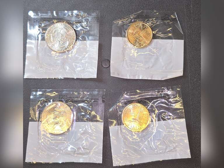 1970s Dimes, 1992 & 2000s Nickels, 1982 Lincoln Cents,  1986 Liberty Half Dollar,  2003 Uncirculated Kennedy Half Dollar and Sacagawea Dollar Set