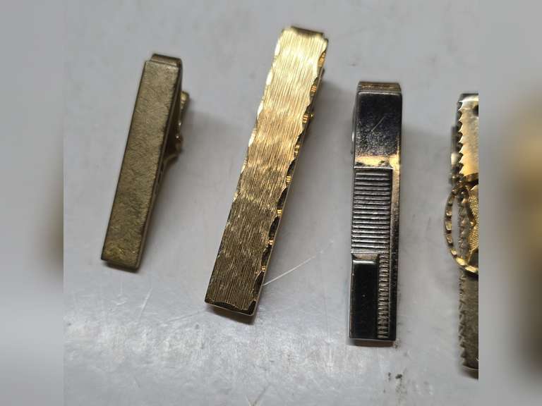 6 Tie clips,  Anson, Hickok, Kinney, Nicholson