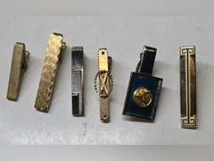 6 Tie clips,  Anson, Hickok, Kinney, Nicholson