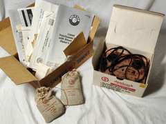 Dual pack train control untested and a box of Lionel paperwork two bags of Lionel Coal