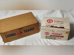 Dual pack train control untested and a box of Lionel paperwork two bags of Lionel Coal