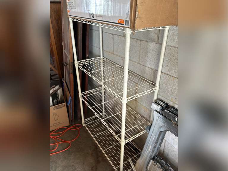 3 Shelf units  4 shelf each unit, 36”x14”x54” each  2 in unopened boxes