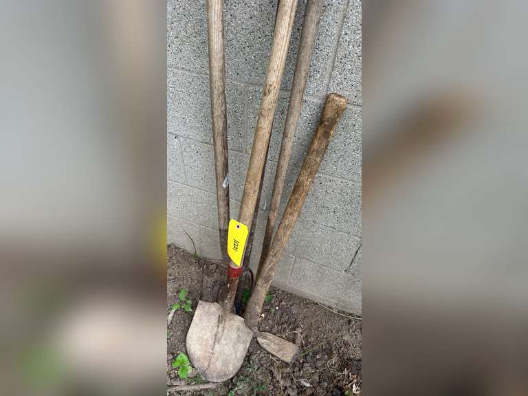 Shovel, pitchfork, rake, pickax