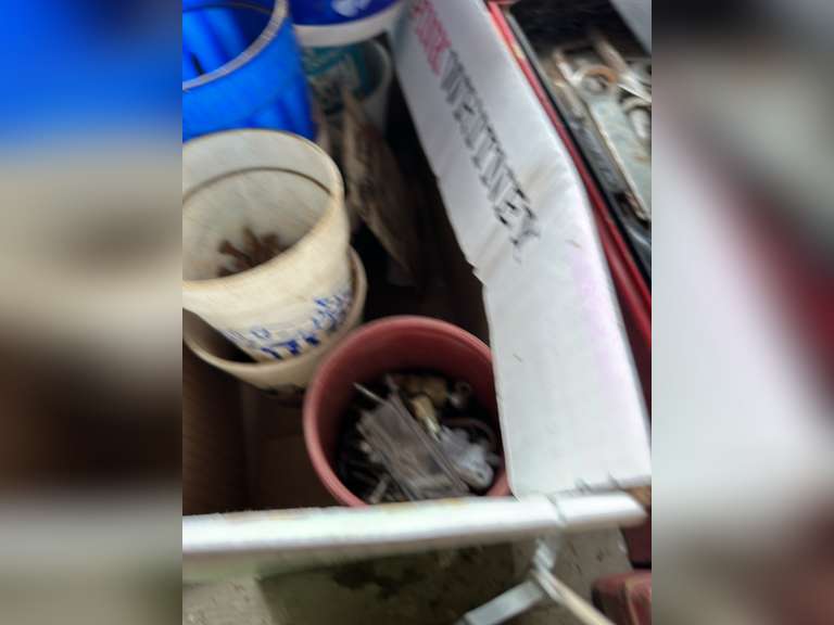 Box with miscellaneous nails, and staples