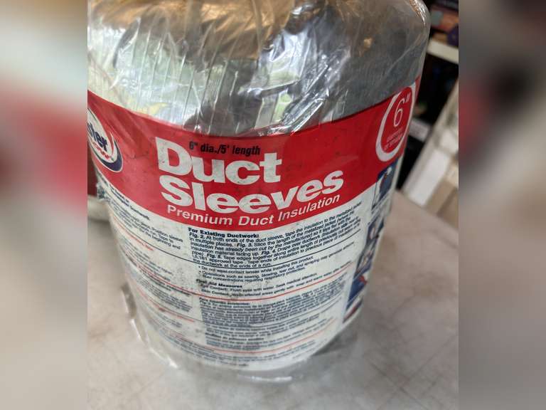 Two rolls of duct sleeves, 6” x 5’
