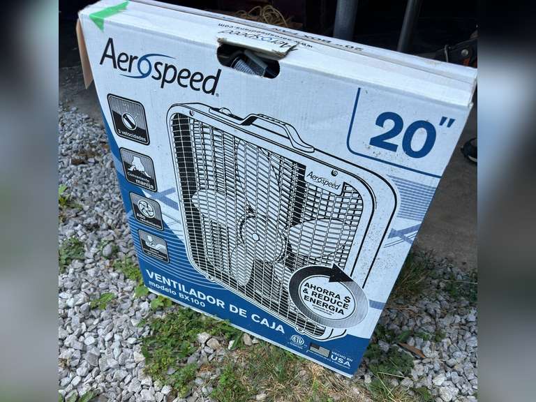 20 Inch box fan, appears to be new in box