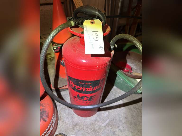 3 Gallon metal tank sprayer and safety cones