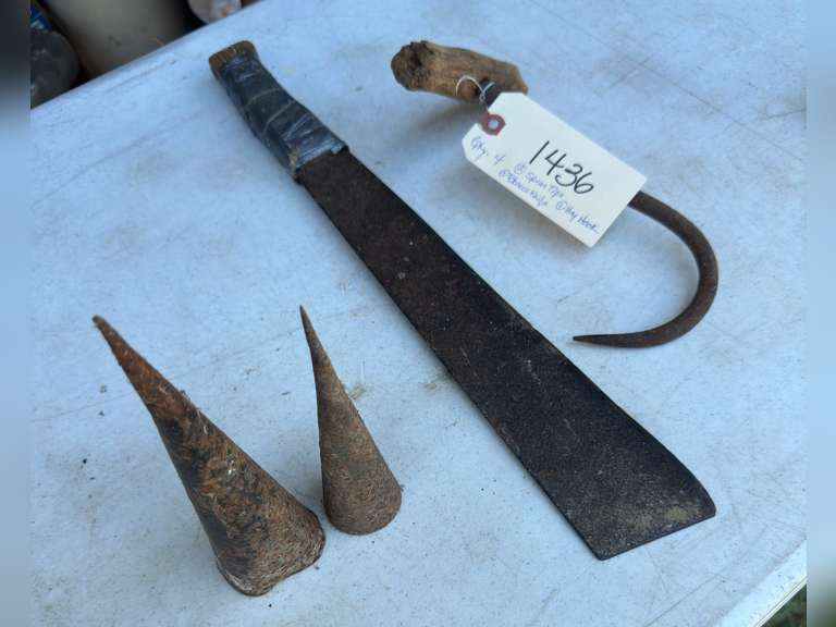Tobacco stick, spear, tips, corn, knife, Hayhook