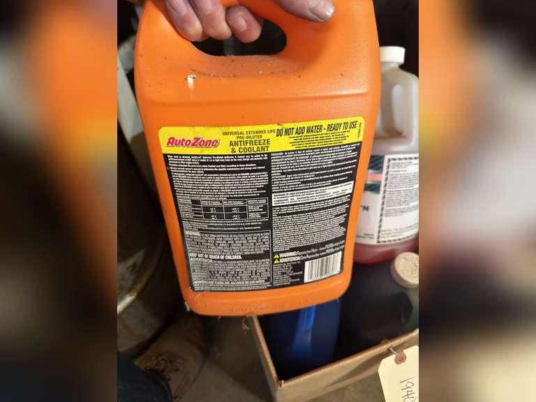 Car care box has antifreeze, window, washer, fluid, and car wash fluid