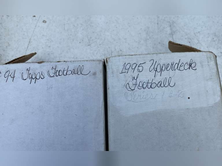 7 Boxes & 3 sandwich bags of collectible football cards.