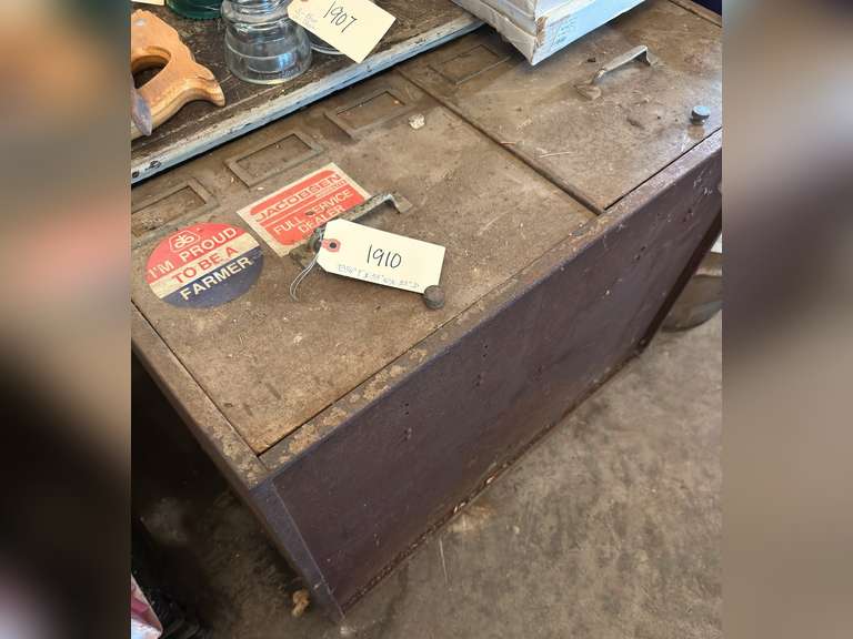 Two drawer metal cabinet