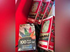 Clear & colored Christmas lights, Projection Whirl-a-motion and light clips. All worked when tested.