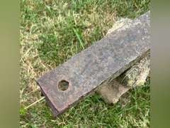 Farm trailer, has flat tires, no title. Not roadworthy.