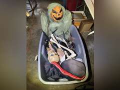 Tote with Halloween decorations