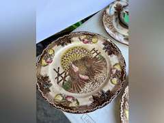 King Tom, a 72’ American tradition  plates (3), Maruta Ware (3), pie plates (2) and 1 vintage K&G Luneville France plate.