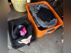 Halloween cemetery headstones and a Mickey Mouse basket