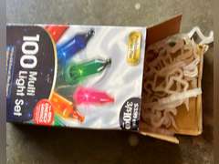 Clear & colored Christmas lights, Projection Whirl-a-motion and light clips. All worked when tested.