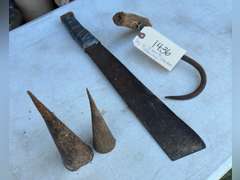 Tobacco stick, spear, tips, corn, knife, Hayhook