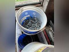 Box with miscellaneous nails, and staples
