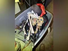 Tote with Halloween decorations