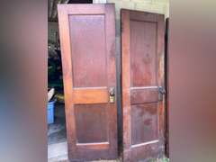 3  wood doors, 72” t x 24” w., with hardware.