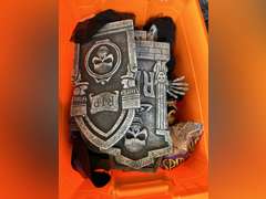 Halloween cemetery headstones and a Mickey Mouse basket