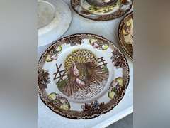 King Tom, a 72’ American tradition  plates (3), Maruta Ware (3), pie plates (2) and 1 vintage K&G Luneville France plate.