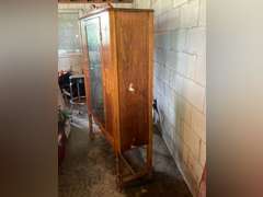Vintage china cabinet. Needs repaired. 63”t x 39.5” w x 14” d.