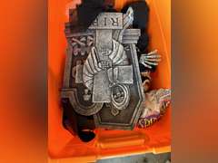 Halloween cemetery headstones and a Mickey Mouse basket