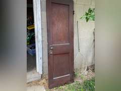 3  wood doors, 72” t x 24” w., with hardware.