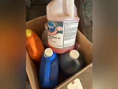 Car care box has antifreeze, window, washer, fluid, and car wash fluid