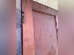 3  wood doors, 72” t x 24” w., with hardware.