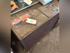 Two drawer metal cabinet
