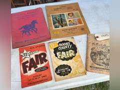 Old Boone County Fair books, telephone directory, Rural route almanac