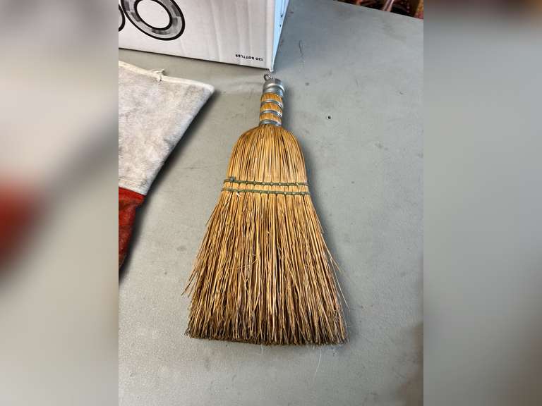 Whisk broom and 2 pair of heavy gloves.